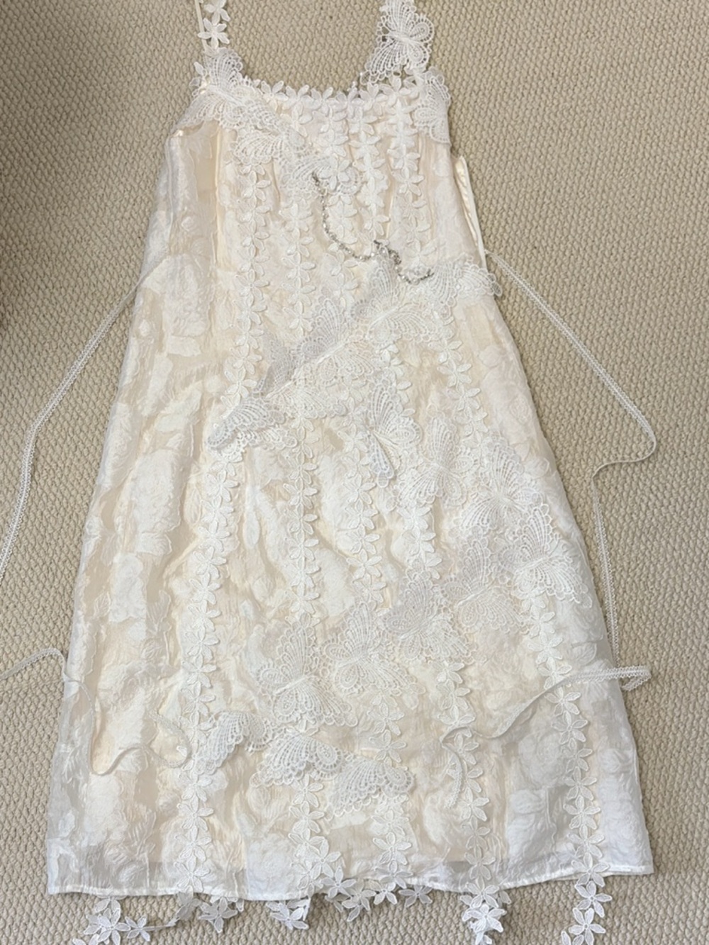 Ivory Lace Overlay Slip Dress